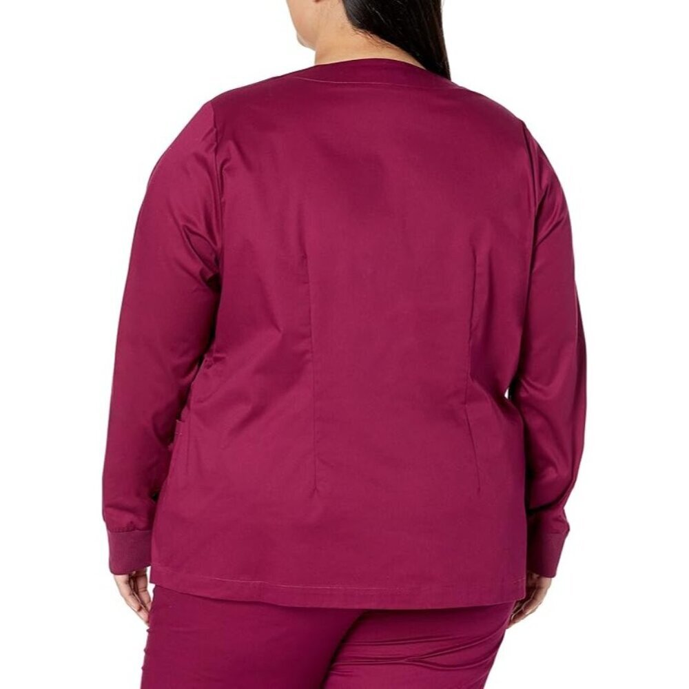 NWOT Plum‎ medical scrub jacket snap on front long sleeve pockets women 4X - Picture 2 of 8